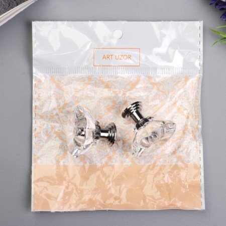 Pen for the casket metal "Crystal" set 2 pcs silver 2.5x2.8x2.8 cm-3