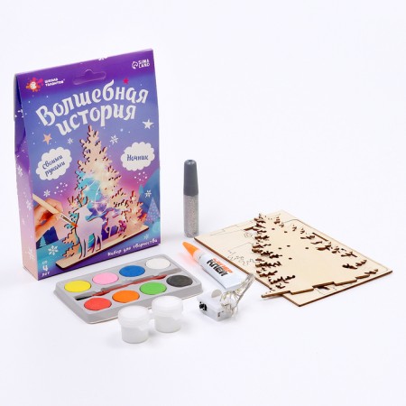 Set for creativity 3D picture - nightlight "Deer in the forest"-1