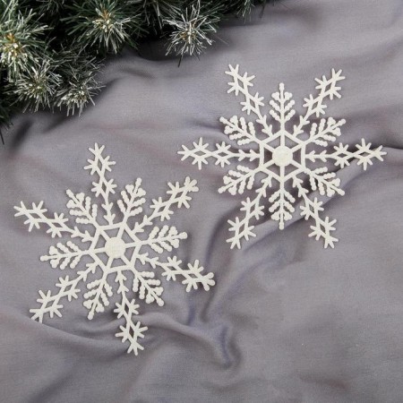 Jewelry decoration "Elegant Snowflake" (set 2 pcs) D-15 cm, white