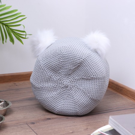Animal house "Bear", D 35 cm, polyester fiber, gray-1