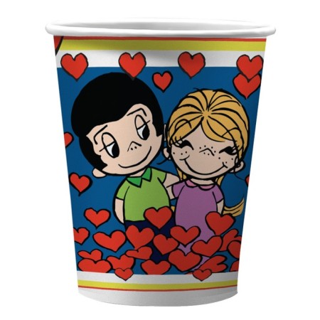 A set of paper glasses Love IS, blue, 6 pcs., 250 ml