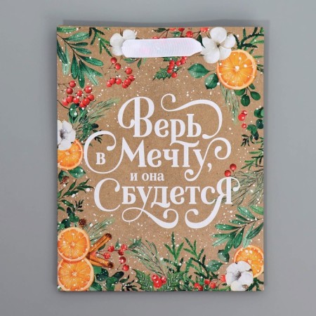 Craft vertical package “Believe me in a dream”, MS 18 x 23 x 10 cm, New Year-8
