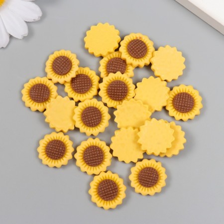 Decor for creativity plastic "Sunflower" 1.8x1.8 cm-2