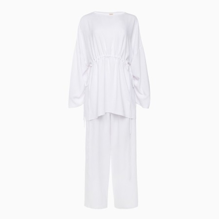 Women's costume (tunic, trousers) minku: casual collection color white, size 58-5