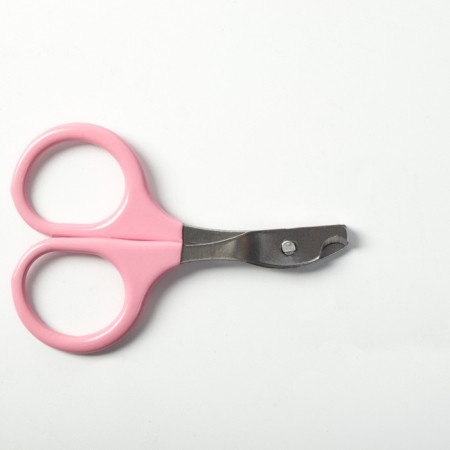 Coglit scissors curved with rubberized handles, a hole of 6 mm, pink-3