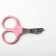 Coglit scissors curved with rubberized handles, a hole of 6 mm, pink