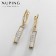 Earrings with rhinestones Xuping serenity, white color in gold