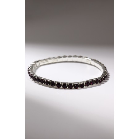 Bracelet with rhinestones "ice" 1 row, purple color in silver, l = 7 cm-7