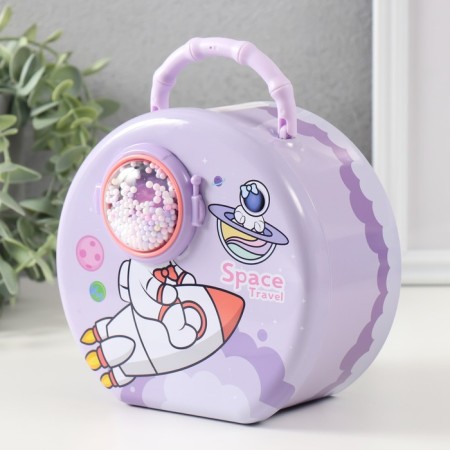 Piggy bank Metal "Cosmos" Safe Castle mix 8x15x15 cm-5