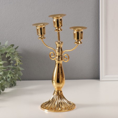 Summary Metal for 3 candles "Classic with curls" D-2 cm 10x18.5x27.2 cm-2
