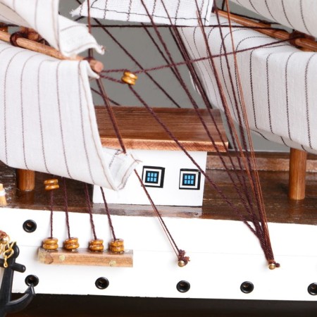 Souvenir ship large "Denmark", white sides, white sails with stripes, 65x65x10 cm-4
