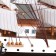 Souvenir ship large "Denmark", white sides, white sails with stripes, 65x65x10 cm