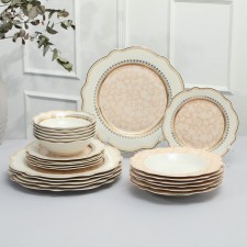 Set of dishes of service porcelain 
