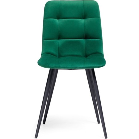 Stool on a metal frame chilli to metal/velor, black/green 44x50x85 cm-1