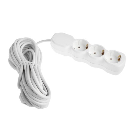 Extension cord Luazon Lighting Eco, 3 sockets, 10 m, 16 A, 3500 W, PVS 3x1 mm2, s/k-1