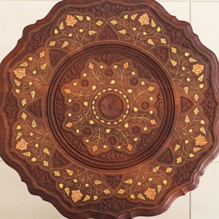Coffee -carved coffee table 50x45x45 cm, shisham tree-2