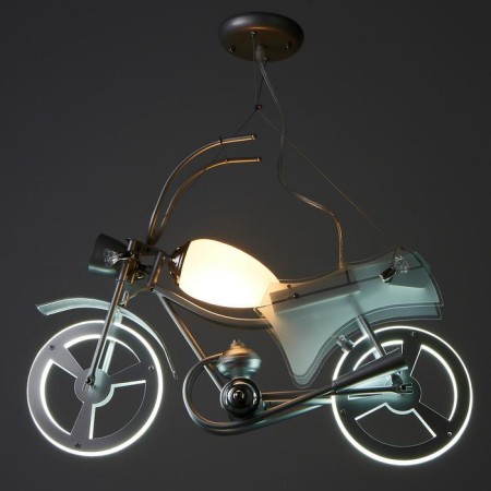Moped chandelier E14 40W+ 2LED silver 62x18x33 cm-2