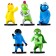 Set of Gang Beasts figures, with a green hero-rack, 5 pcs