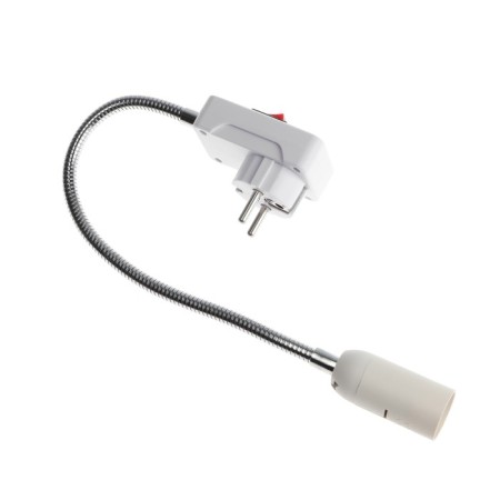 Ecola adapter, fork/cartridge E14, 395 × 45 mm, with a switch, white-2