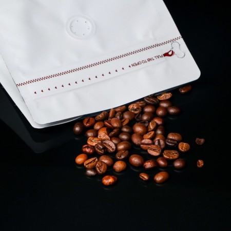 A package for coffee, tea, eight -shirt with a flat bottom, black, 13.5 x 14.5x 8 cm, 300 μm-4