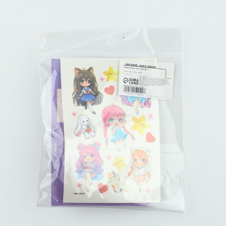 Ring 3 pcs with Cute Girl tattoo 8 x 12 cm-14