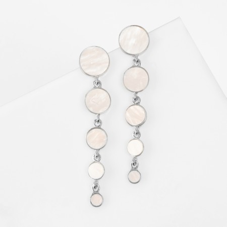Earrings Assorted "Geometry" circles, color silver-1