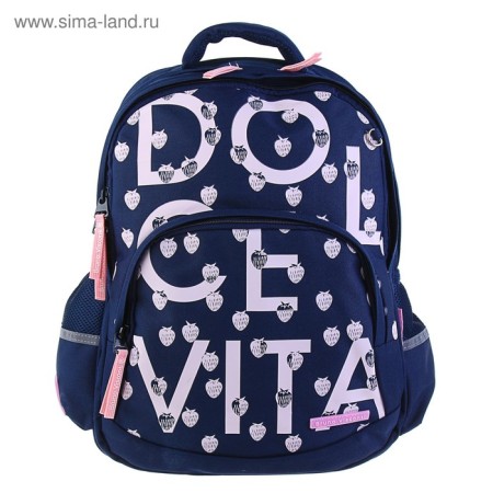 School backpack Bruno VisConti, 40 x 30 x 16 cm, ergonomic back, Dolce vita, blue-1