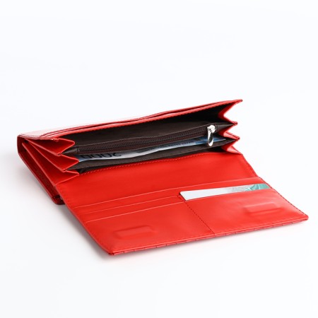 Women's wallet on magnet, red color-4