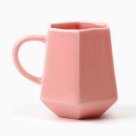 Ceramic geometry mug “Do what you love”, pink, 300 ml, pink color-2