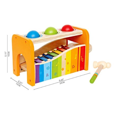 Musical bench with xylophone and habitat-3