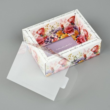 Folding box with a plastic lid "Flower dreams", 11.5 x 9 x 4 cm-4