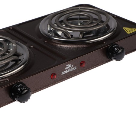 Electric Tile "Dobrynya" DO-2207, 2000 W, 2 burners, brown-2