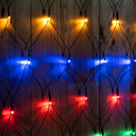 Garland "Network" 2 x 3 m, IP44, UMS, dark thread, 384 LED, glow of multi, 220 V-2