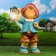 Garden figure "Gnome Gribochki with a flashlight" 21x15x45cm