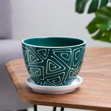 Pot floral abstraction green 1.65 liters