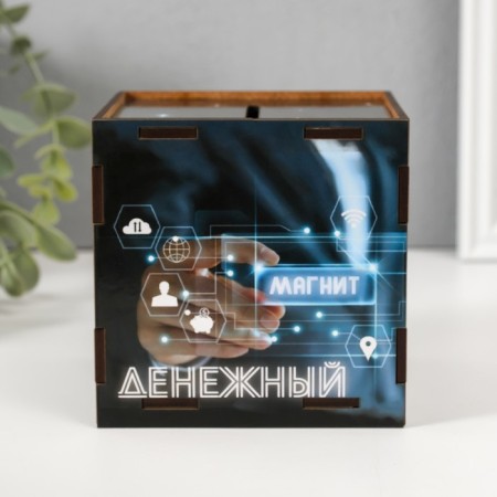 Piggy bank Cube "Cash Magnet" 10x10x10 cm-1