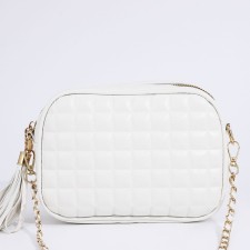 Bag Cross-Bodi with a zipper, white color