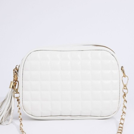 Bag Cross-Bodi with a zipper, white color