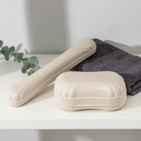 Set "Road", 2 items: soap dish, case for a toothbrush, color mix