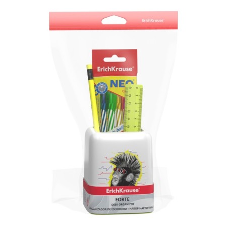 Set of desktop Erichkrause Forte Punky Monkey, 6 items, white with a yellow insert-1