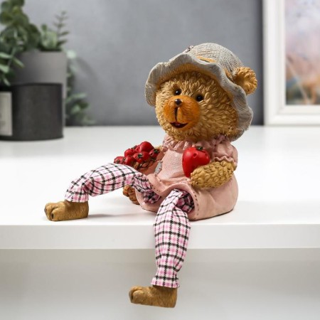Souvenir Polystone "Bear with apples" Long legs mix 23.5x10.5x8 cm-2