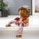 Souvenir Polystone "Bear with apples" Long legs mix 23.5x10.5x8 cm
