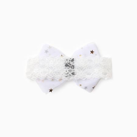 Broke on the head of the baby I am a "bow", 20 cm, white color-1