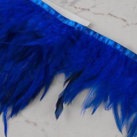 Braid with feathers of a rooster, 10-15 cm, 5 ± 0.5 m, blue color-1