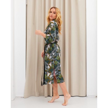 Kit (robe and combination) KAFTAN, 40-42, green/roses-2