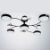 Terra chandelier 9XLED 168W 3000-6000K black and gold 80x80x21 cm Bayerlux