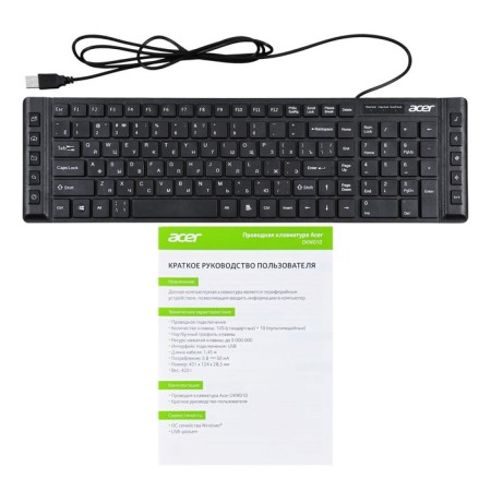 Keyboard Acer OkW010 Black USB Slim Multimedia-8