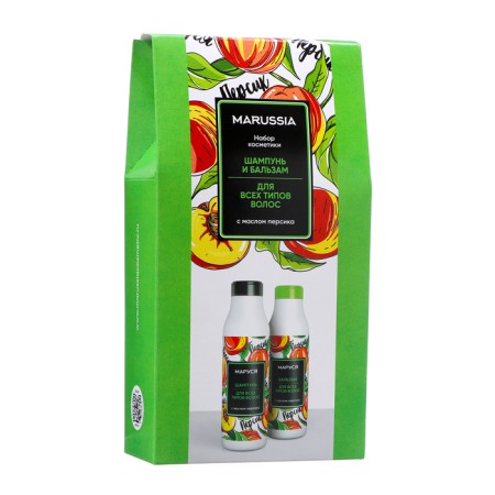 Gift set of Marussia "Persik": shampoo for all hair types 400 ml + balm 400 ml-3