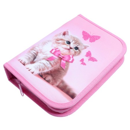 Penal 3 sections, tab inside, 140 x 210 x 40 mm, fabric, calligrata top block "kitten"-3