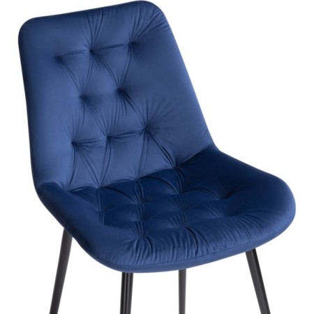 Chair on the Grass -Karkas Goyar Metal/velor, Black/Blue 51x61x82 cm-4
